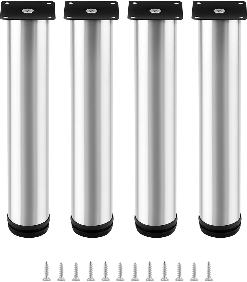 My Ninki ® Verstelbare Set van 4 Ronde Meubelpoten voor Diverse Meubelstukken, Hoogte en Diameter Opties