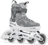 Blackwheels Skeelers Verstelbare Rolschaatsen Inlineskates Flex Pro, lichtgewicht en comfortabel, stabilisatie van de voet, rubberen wielen, Gray M 34-37