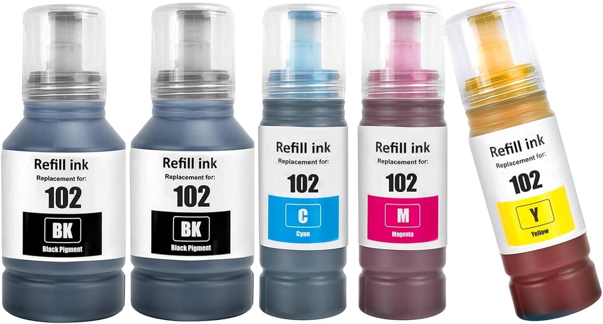 5 Kleuren Multipack Compatibele Inktflessen voor ET Series Printers