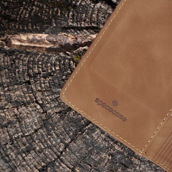 Étui portefeuille Spacecase pour Samsung Galaxy A52 5G, marron clair