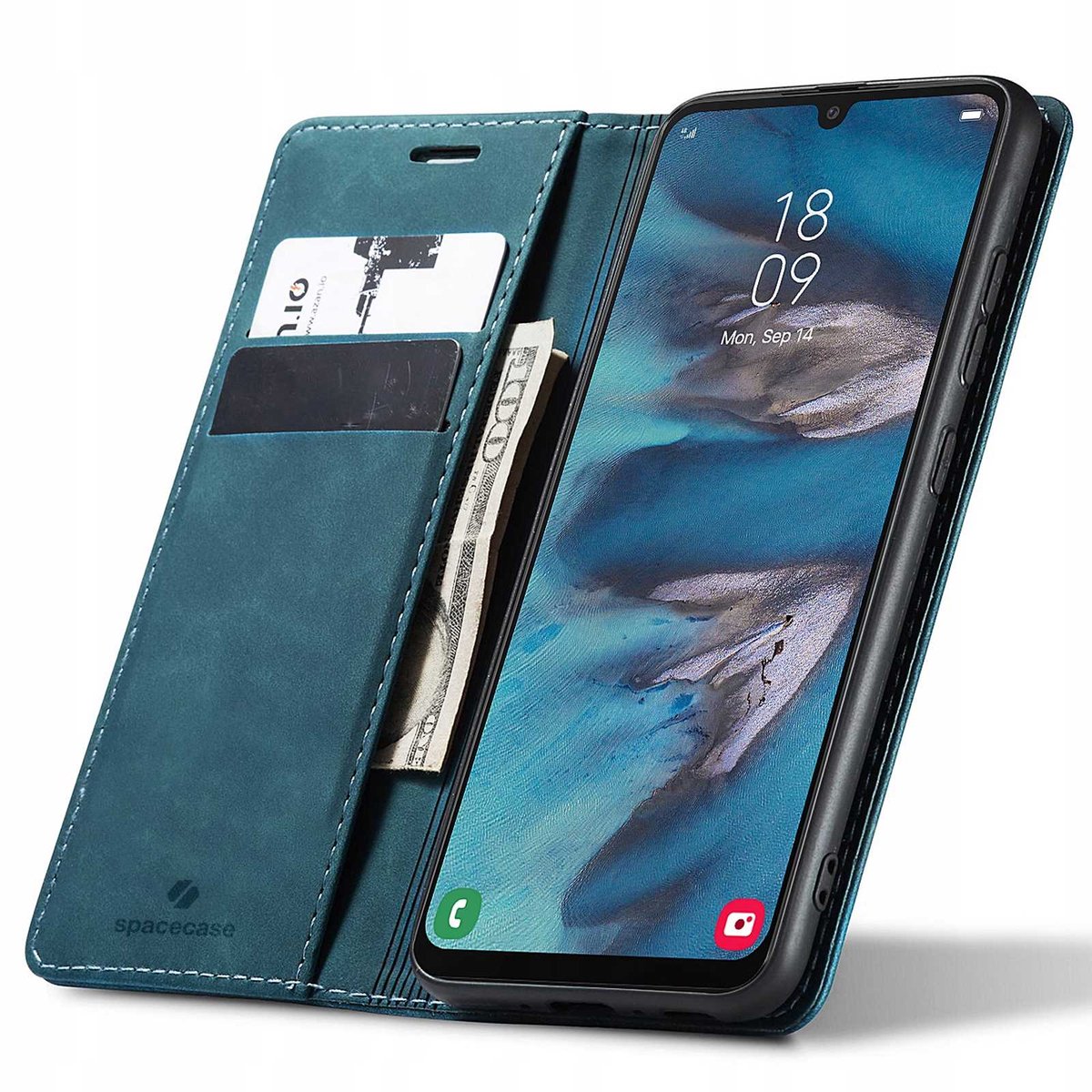 Spacecase Case Cover Voor Samsung Galaxy A34 5G Blauwe Portefeuille
