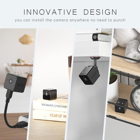 Verborgen mini-camera met nachtzicht en bewegingsdetectie - Draagbare HD beveiligingscamera voor thuis en buiten — afbeelding 5