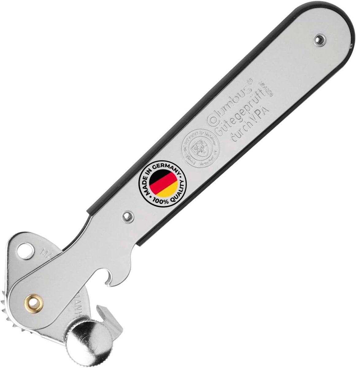 Smalle hefboomblikopener met flesopener voor blikjes en flessen – Ideaal voor keuken en onderweg