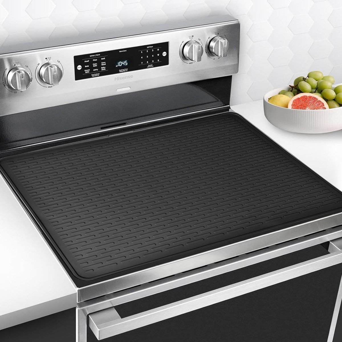 KitchyMist Inductie Beschermer Zwart Effen - 76x52 cm - Afdekplaat voor Kookplaat - Inductie Mat - Keuken Spatscherm