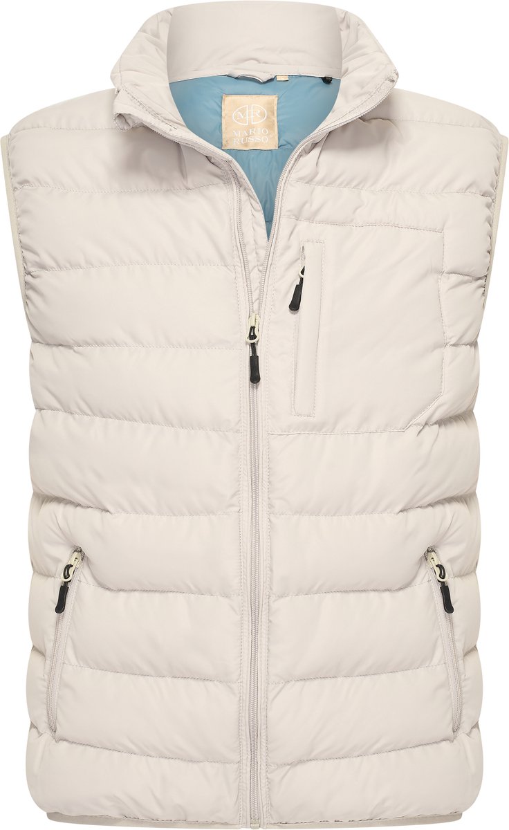 Mario Russo Bodywarmer - Bodywarmer heren - Bodywarmers - Bodywarmer heren outdoor - Jas heren - Tussenjas - Waterafstotend - Beige