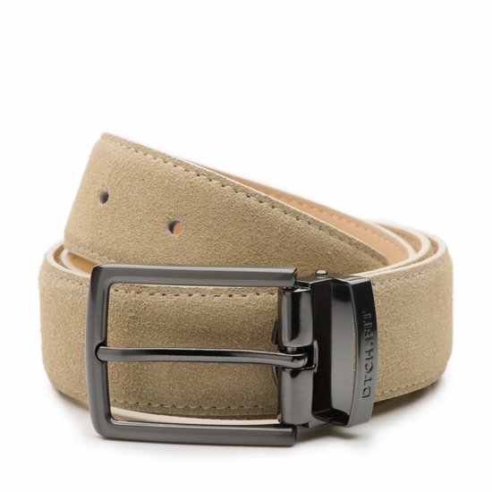 DTCH.FIT Herenriem Suède Bobby - Riem Zwart, Blauw, Taupe & Lichtgrijs