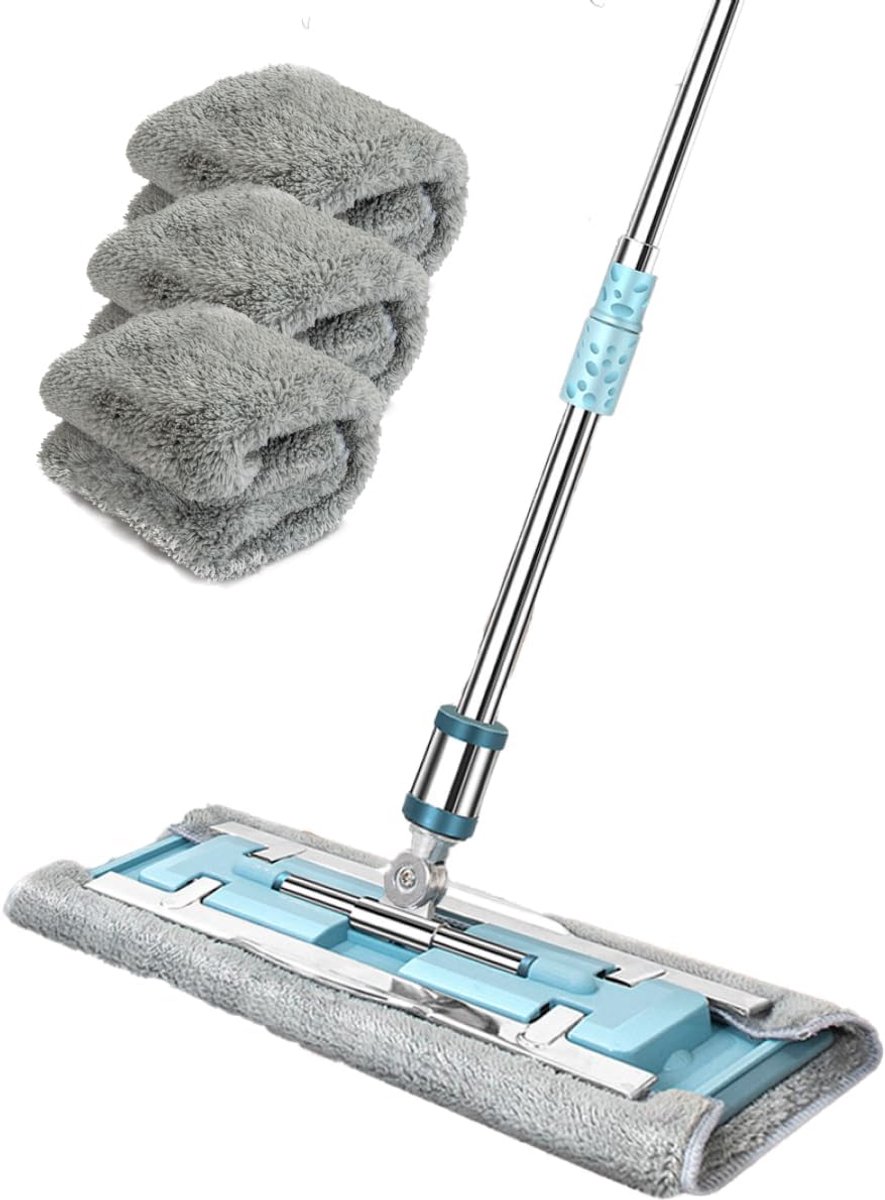 Betrouwbaar metalen draaischarnier 360° draaibare mop - Telescopische stalen steel - Kwali