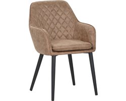 Colenis® - Jay Eetkamerstoel - Set Van 4 - Wood - Microfiber - Met armleuning