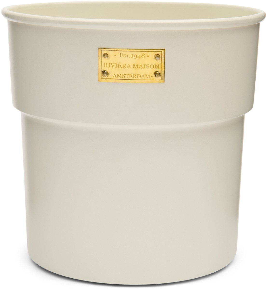 Riviera Maison Bloempot rond Wit - City Loft Plantpot binnen - Aluminium - (ØxH) 22x21.5