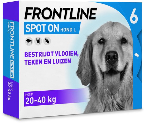Frontline Spot-On - Anti vlooienmiddel - Hond - L - 6 pipetten
