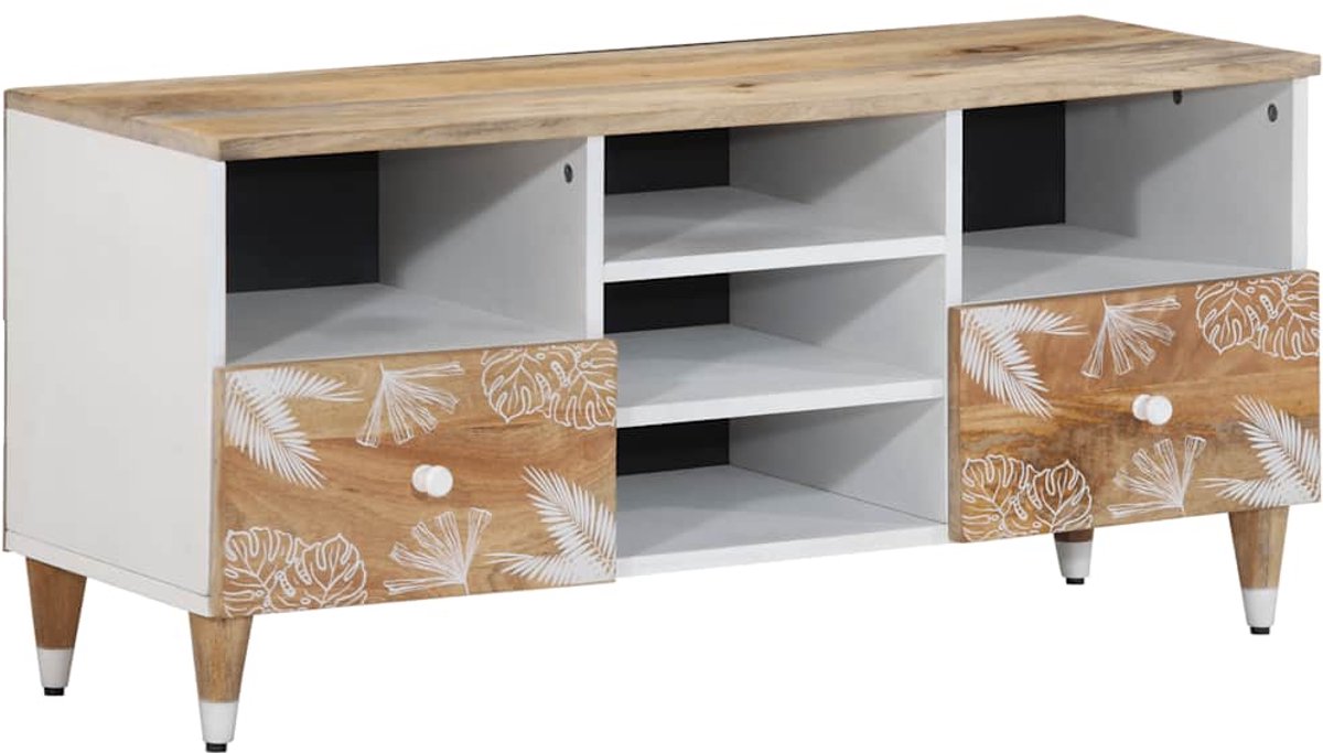 vidaXL - Tv-meubel - 100x33,5x46 - cm - massief - mangohout