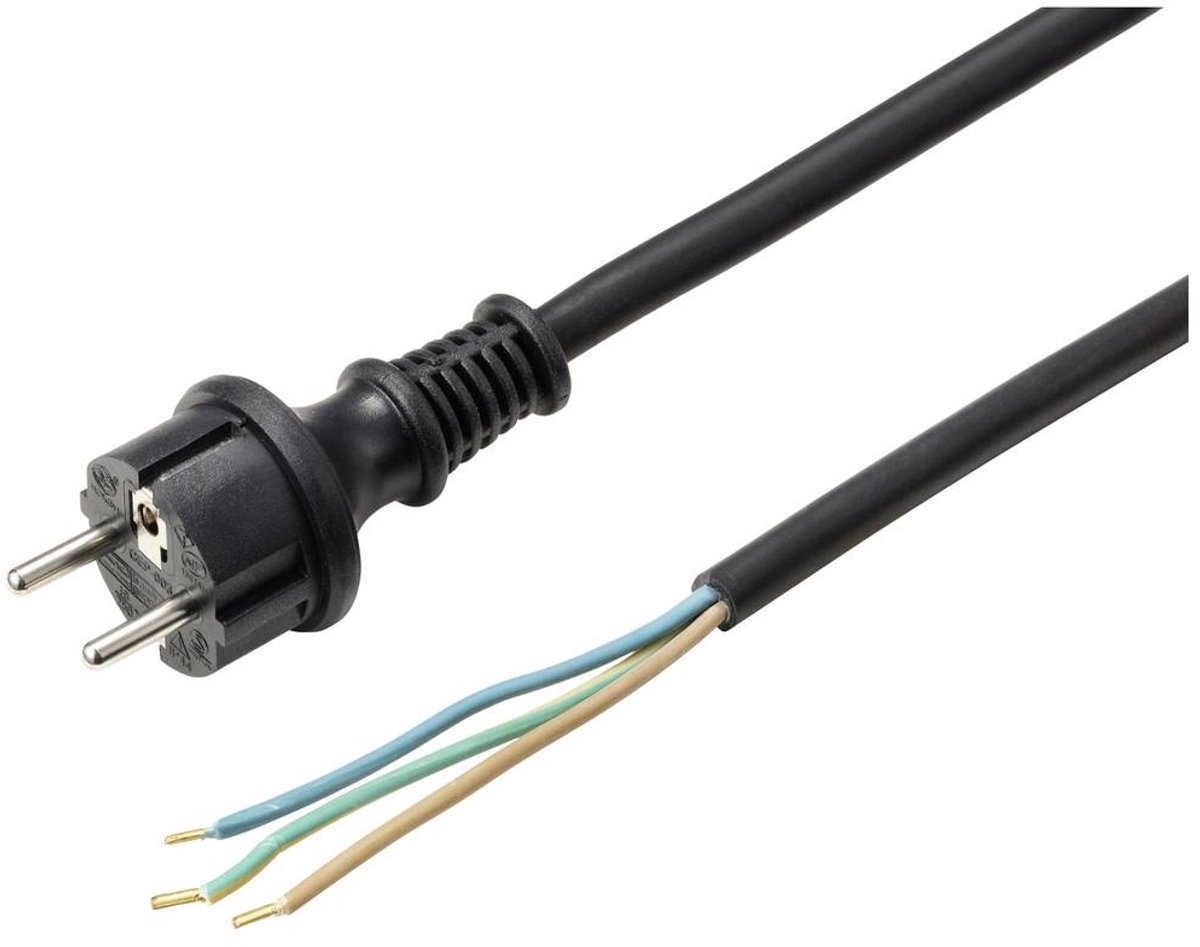 Sygonix SY-6029112 Aansluitkabel Stroom Zwart 4.50 m