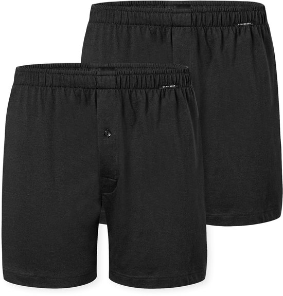 Lot de 2 Boxers Schiesser en jersey noir - Boxers pour homme - Noir
