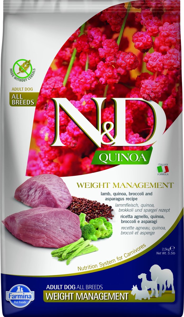 N&D N&D Quinoa hondenvoeding Weight Management medium/maxi 2,5 kg
