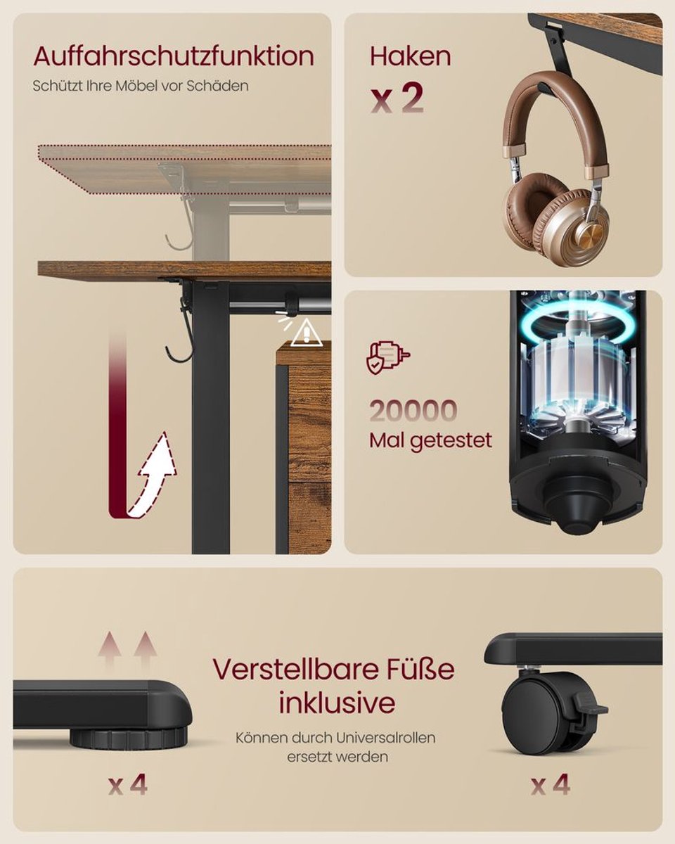 SONGMICS Elektrisch zit-sta bureau frame thumbnail 4