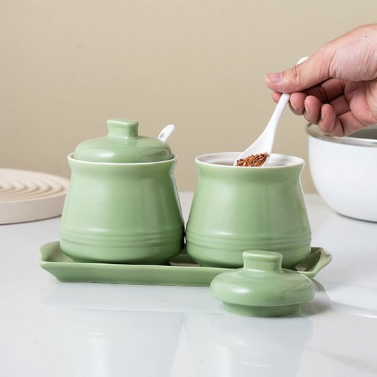 Keramische Suikerpot, Suikerpot Met Deksel En Lepel, 300 Ml