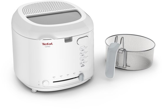 Tefal Uno FF2031 - Frituurpan - 1,8 L - Compact Design - Coolwall - Kijkvenster - Instelbare thermostaat - 1600W - Wit