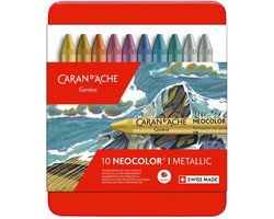 NEOCOLOR I, Metalen doos, 10 kleuren Metallic