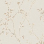 Landelijk behang Profhome 397671-GU vliesbehang gestructureerd met bloemmotief mat beige crèmewit bruin 5,33 m2