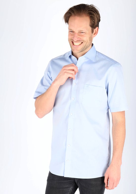 Casa Moda Chemise Uni Bleu Clair Manches Courtes Kent Modern Fit - 44