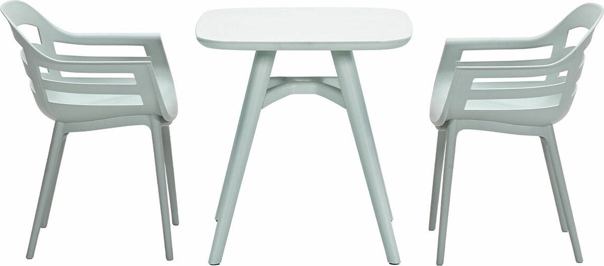 Drie-delige Hareno tuintafel set in olijfgroen van Garden Impressions.