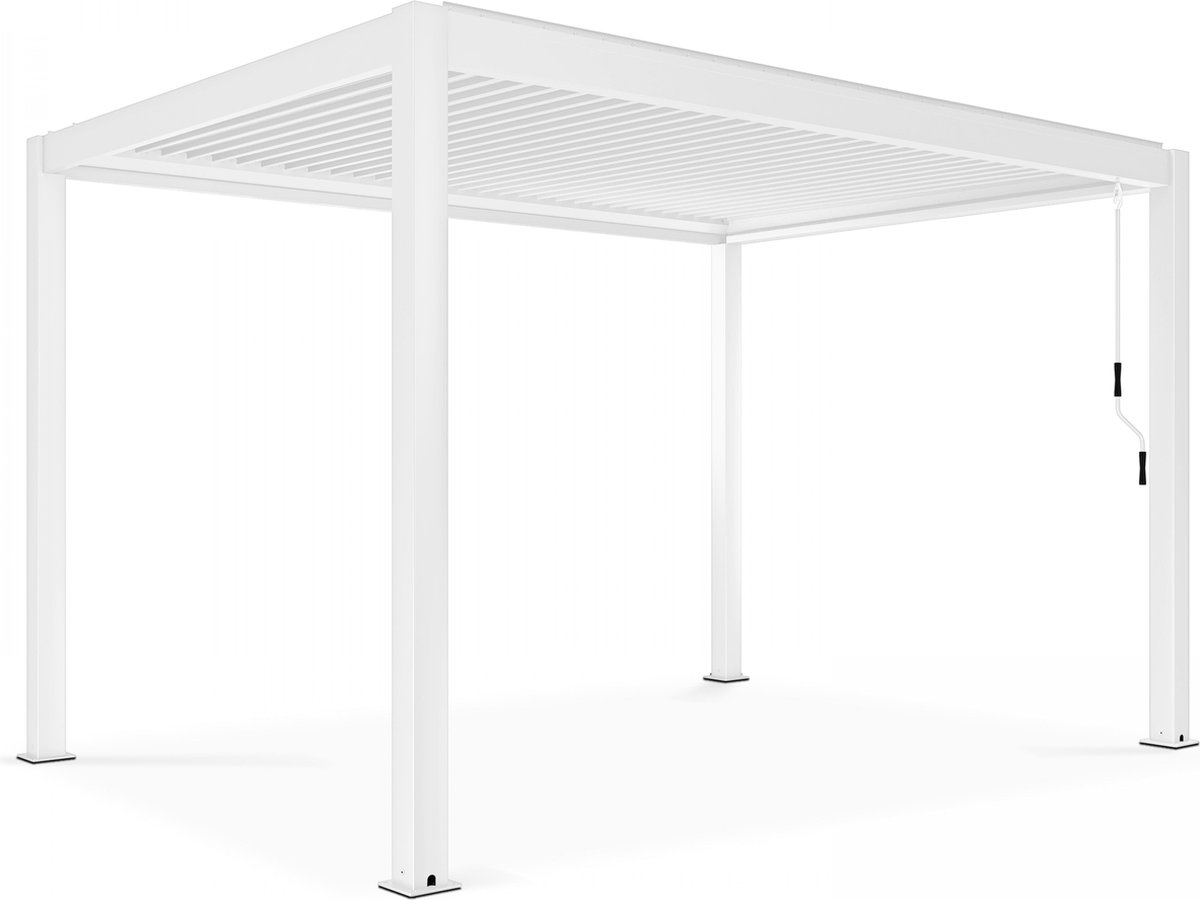 Oviala - Zelfdragende witte bioklimatische pergola 3x4m - Athenes