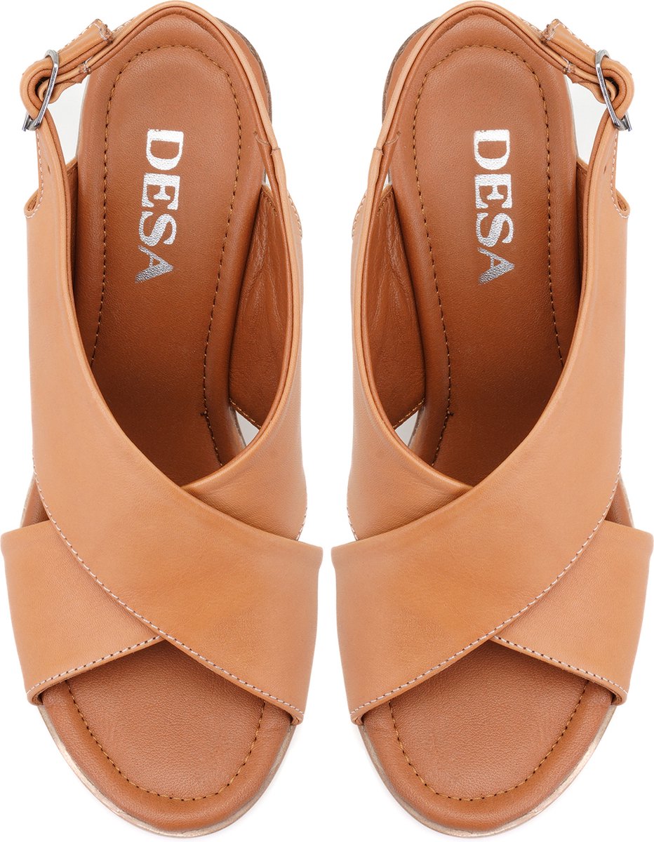 DESA Sandalen Leer Bruin Vrouwen Schoenpunt: Nez ouvert