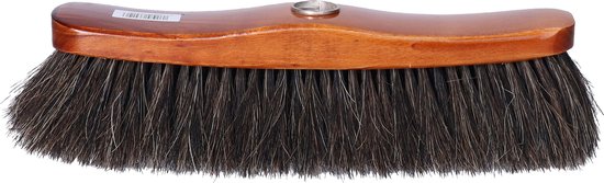 Houten zachte bezemkop bruin/zwart 29 cm - Kamerbezems/binnen bezems van Garden Plus — afbeelding 3