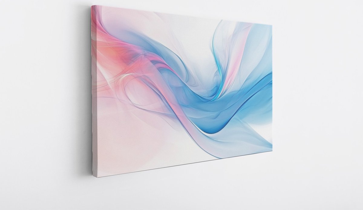 Saammp Canvas Schilderij - Vloeiende gekleurde lijnen - Abstract - 70x50 - Foto op canvas - Wanddecoratie - Muurdecoratie Woonkamer - Slaapkamer decoratie - Canvas Print Multicolor