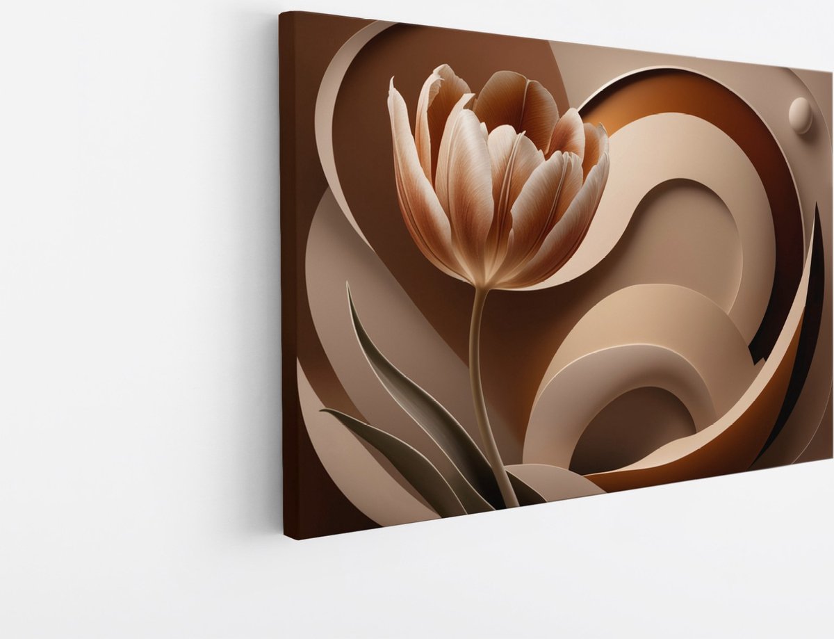 Saammp Canvas Schilderij - Abstracte Bloem - Natuur - 50x40 - Foto op canvas - Wanddecoratie - Muurdecoratie Woonkamer - Kantoor Decoratie Multicolor