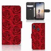 Geschikt voor Samsung Galaxy A30 Hoesje Rood Rose