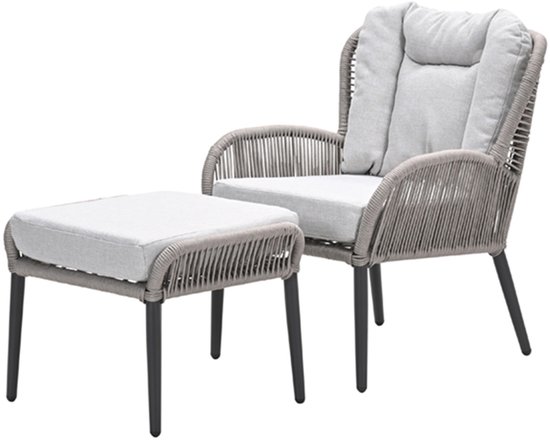 Chaise longue Bentong Garden Impressions avec repose-pieds - taupe
