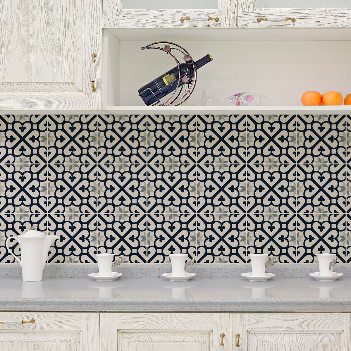 Ambiance Sticker Zelfklevende tegelmuurstickers voor keuken en badkamer - 9 Gilberto Azulejo tegelstickers - 9 stickers 10x10cm Multi color
