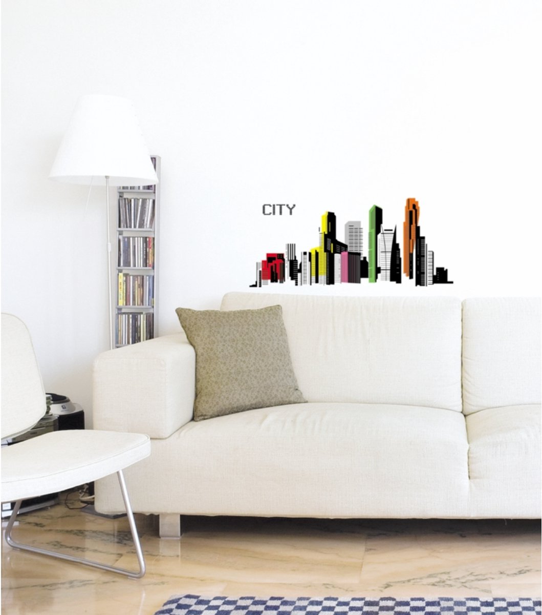 Ambiance Sticker Kleurrijke stadsmuurstickers voor decoratie Multi color