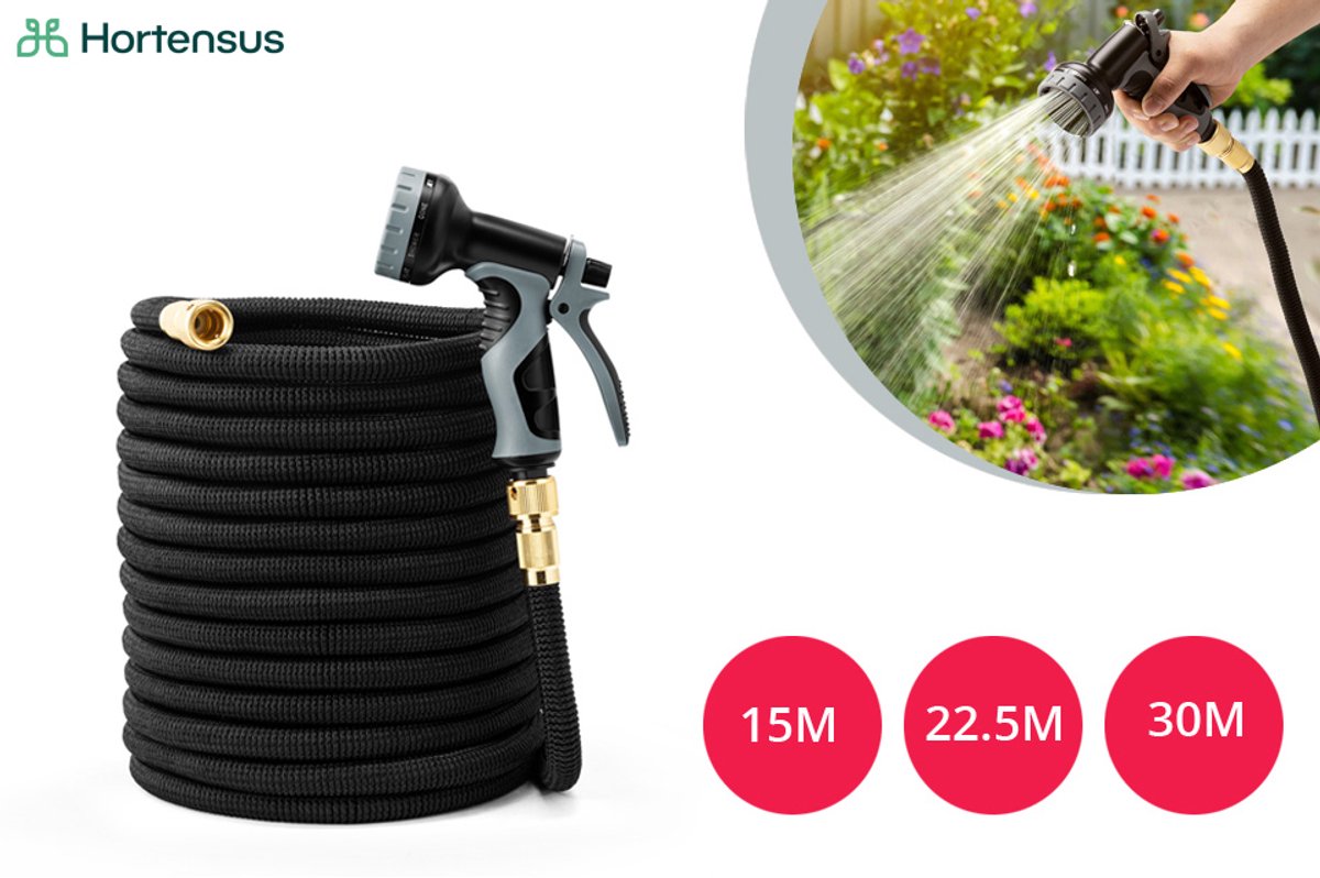 Hortensus - Flexibele uitrekbare tuinslang - 15m