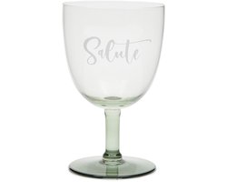 Riviera Maison Wijnglas gekleurd glas met tekst Groen - Salute Wittewijnglas - Glas - 335ml Riviera Maison Wijnglas gekleurd glas met tekst Groen - Salute Wittewijnglas - Glas - 335ml