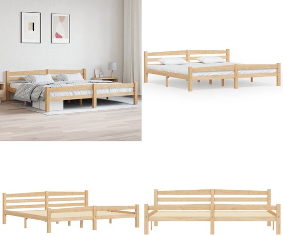 vidaXL Cadre de lit Bois de pin massif 200x200 cm - Cadre de lit - Cadre de lit - Cadre de lit - Cadres de lit