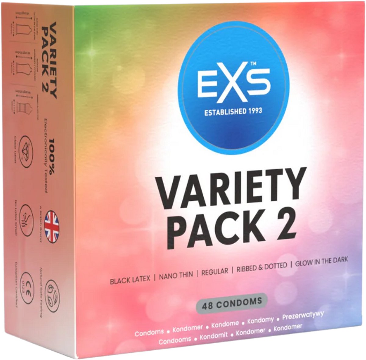 EXS assortimentsverpakking 2 - 48 condooms in 7 varianten