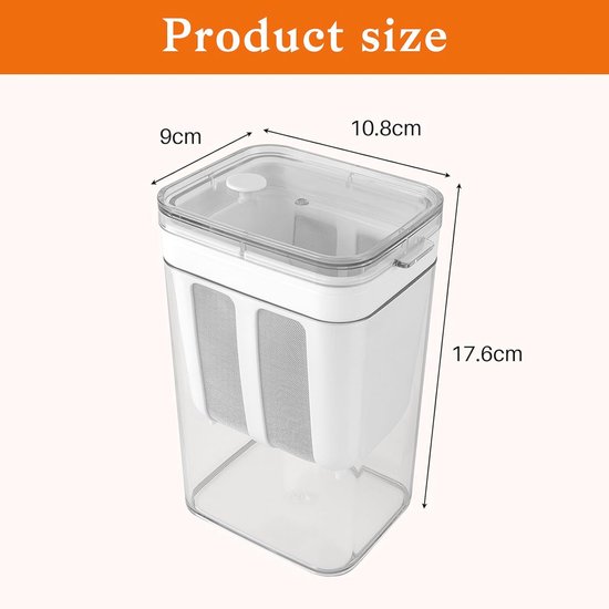 Griekse yoghurtzeef: 1100 ml Griekse yoghurtzeef, wasbaar, weischeider met deksel, herbruikbare Griekse yoghurtzeef met zeef, voor het filteren van sap, melk, mesh, huishoudelijk
