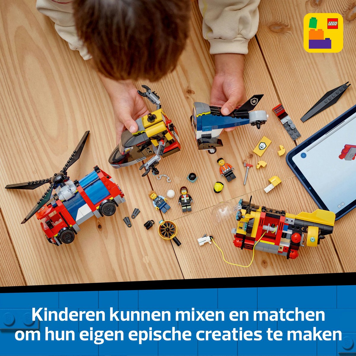 LEGO City Helikopter brandweerauto en onderzeeër remix - 60462 — afbeelding 6