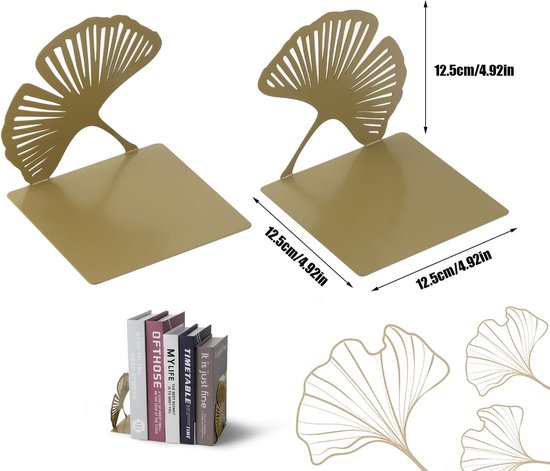 Greyoe Serre-livres En Métal, Serre-livres Pour 2 Litres, Porte-livres, Bibliothèque, Noir (rose