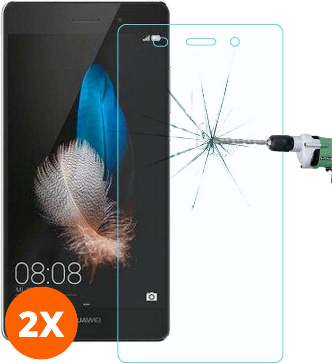 Mobigear Screenprotector geschikt voor Huawei P8 Lite (2016) Glazen | Mobigear Screenprotector - Case Friendly (2-Pack)
