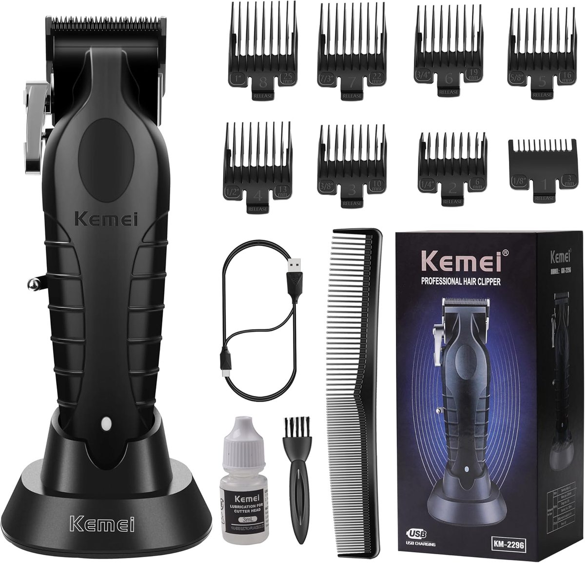 Professionele Haar- en Baardtrimmer - Snoer- en Draadloze Tondeuse met USB Oplaadbaar