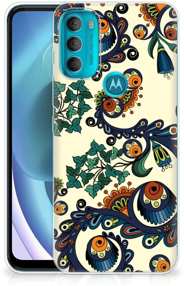 Siliconen Hoesje Motorola Moto G71 5G Barok Flower