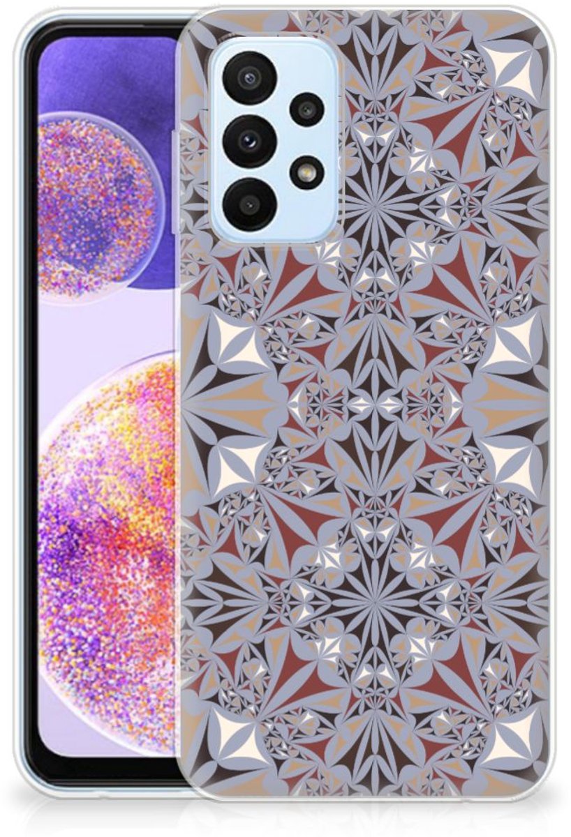 Samsung Galaxy A23 TPU Siliconen Hoesje Flower Tiles