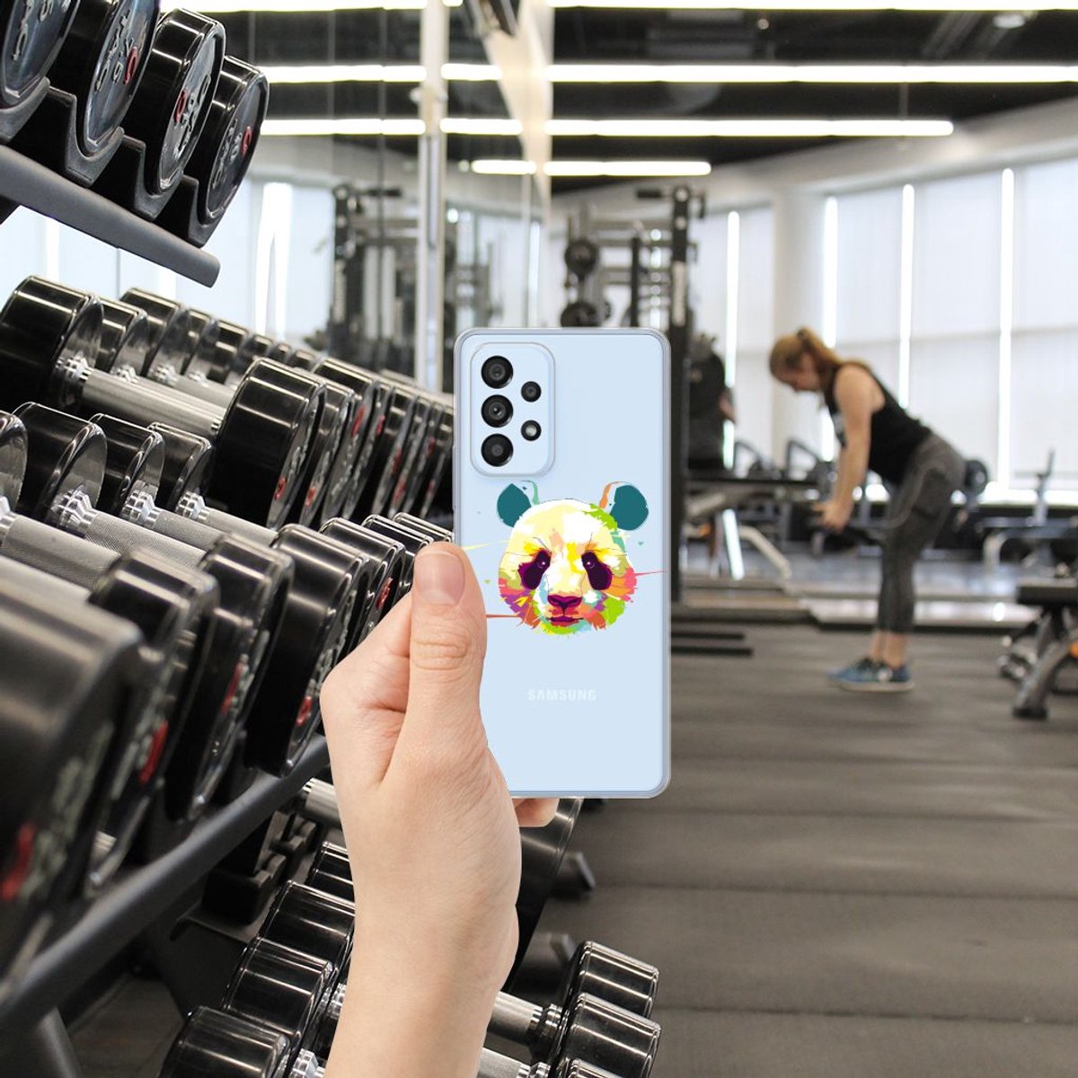 Samsung Galaxy A53 5G Telefoonhoesje met Naam Panda Color