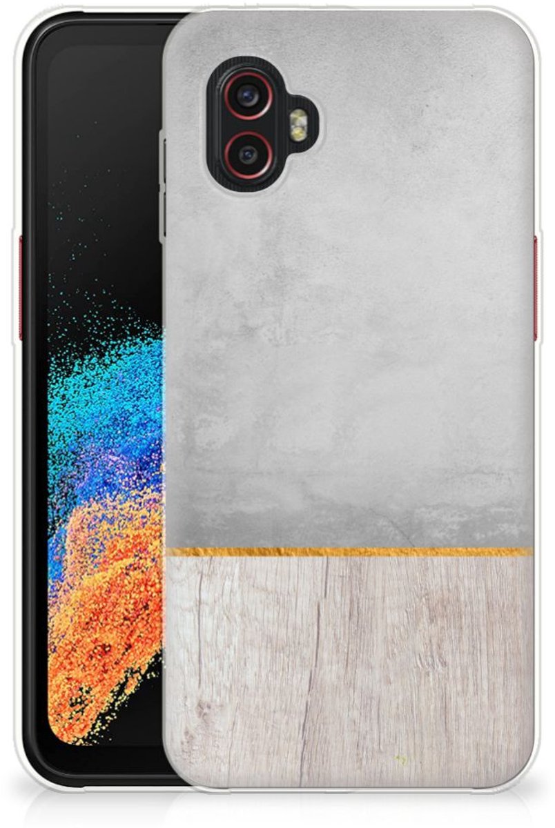 Samsung Galaxy Xcover 6 Pro Bumper Hoesje Wood Concrete