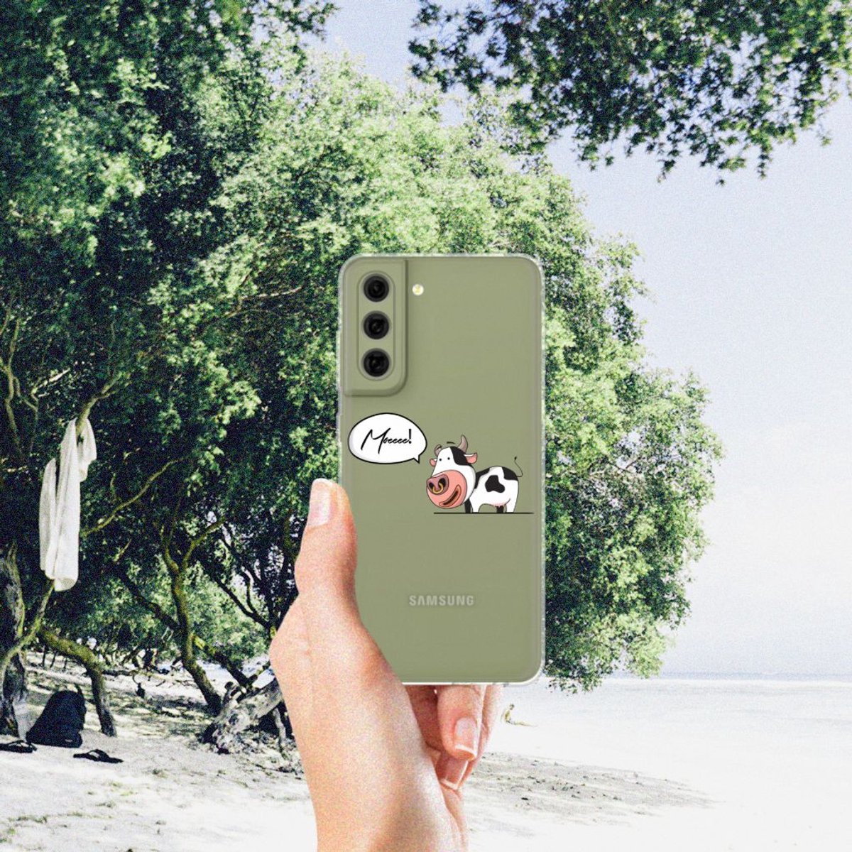 Samsung Galaxy S21FE Telefoonhoesje met Naam Cheeky Cow