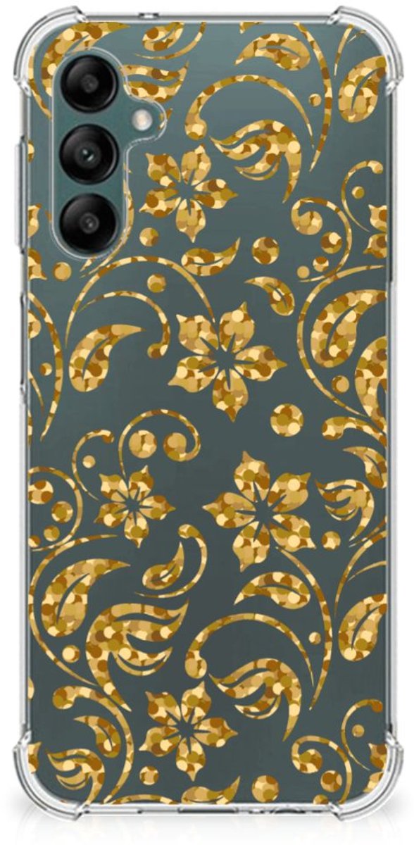 Samsung Galaxy A14 5G/4G Case Gouden Bloemen