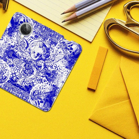 Coque Smartphone Nokia G10 | Étui style livre G20 Angel Skull Blue